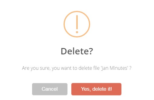 Delete Confirmation window