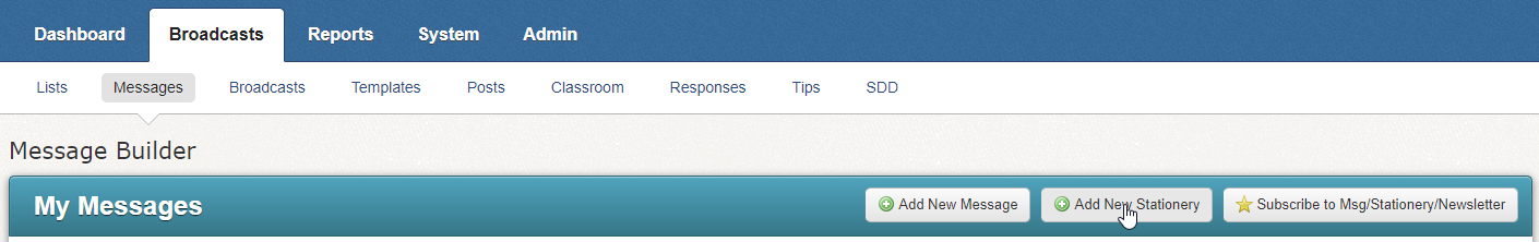 Broadcasts Tab