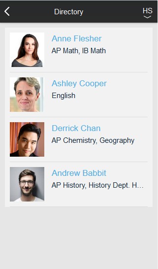 Staff Directory - Inside a Section Layout